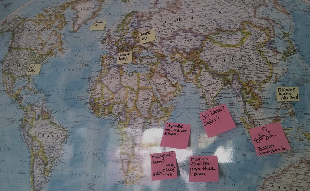 Guía para preparar un increíble viaje por libre 5 Mapa mundial para elegir el destino para viaje por libre