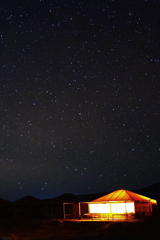 Uno de los cielos más bonitos que he visto en mi vida, Las dunas de Erg Chebbi en Marruecos