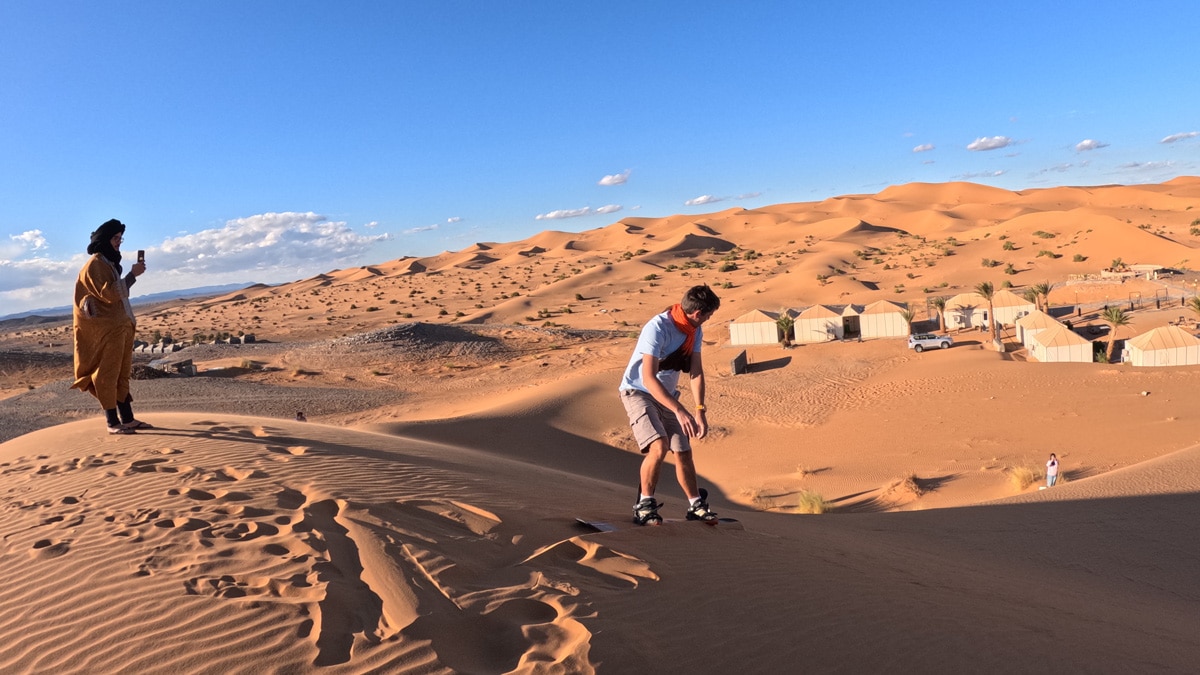 Sandboarding, Las dunas de Erg Chebbi en Marruecos