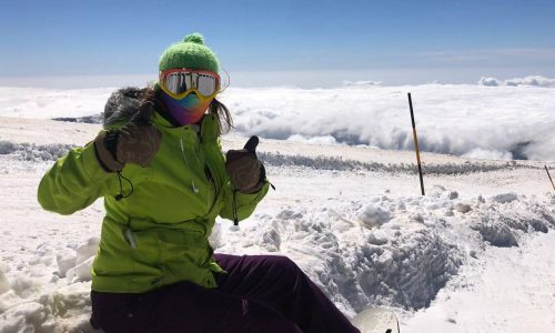 Lucía en el alto de sierra nevada