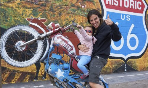 blogueraviajera por la ruta 66 en moto con su hija
